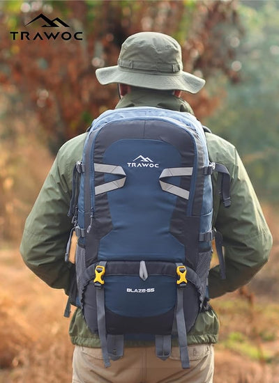BLAZE 55 L Travel Backpack Daypack  for Camping Hiking Trekking -Navyblue