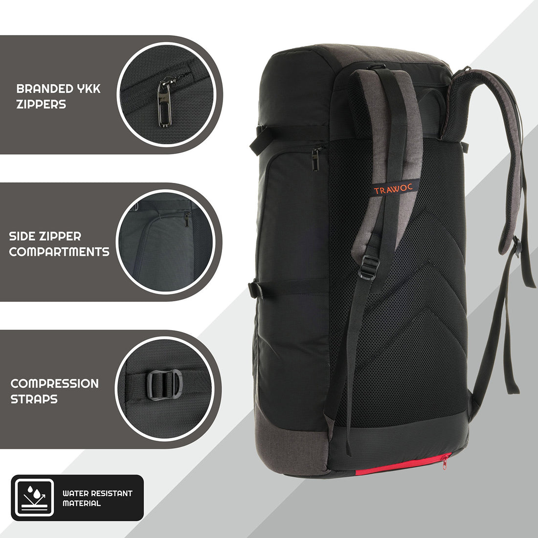 ROAMER 40 L Laptop Backpack for Men and Women with Rain Cover - Brown