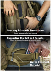 Thunderstorm 90L Rucksack for Men & Women with Shoe Compartment & Water-Resistant Fabric - Olivegreen