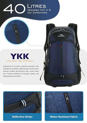 FALCON 40 l Travel Laptop Backpack for Men and Women with Rain Cover - Navy Blue