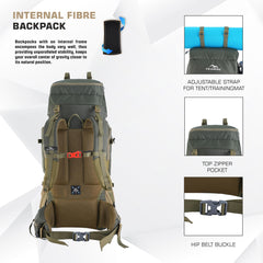 Triumph X 75 L Travel Backpack for Men & Women with Spacious Main Section & Shoe Compartment _ Hunter green