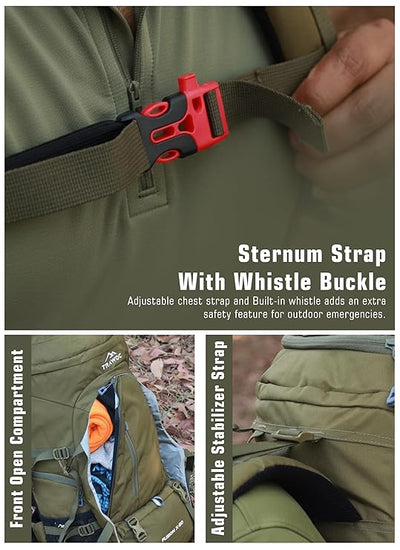 FUSION X 50 L internal frame Bag with Rain Cover and Shoe Compartment-Olivegreen