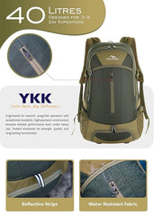 FALCON 40 l Travel Laptop Backpack for Men and Women with Rain Cover -Olivegreen