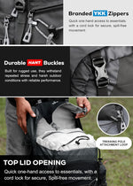 Peakpro 75 L Backpack featuring Laptop Compartment & with Shoe Compartment - Black