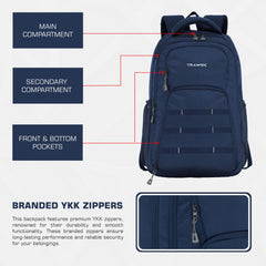 TPB05 - 35L  Office & Travel Bag with 16-Inch Padded Laptop Compartment, USB Charging Port - Navyblue