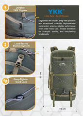 STEALTH 40L Backpack for Men and Women,with Rain Cover & Shoe Compartment - Hunter Green