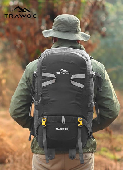 BLAZE 55 L Travel Backpack Daypack  for Camping Hiking Trekking -Black