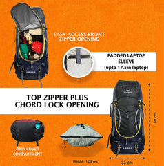 CLIFFHIKER-65 Rucksack - Black (Clearance Sale)