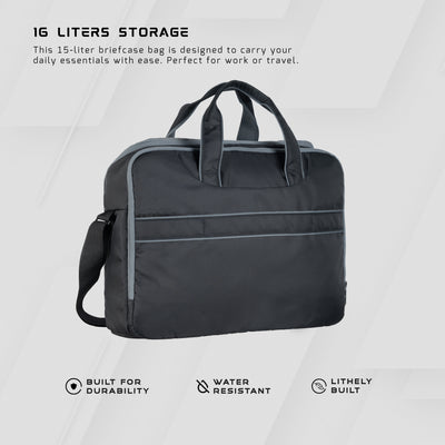 TMPB03 - Messenger Shoulder Bag with 16-inch Laptop Compartment |Durable Office and College Bag- Black