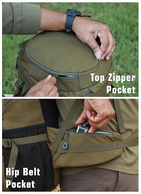 FUSION X 50 L internal frame Bag with Rain Cover and Shoe Compartment - Olive Green