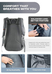 FALCON 40 l Travel Laptop Backpack for Men and Women with Rain Cover - Black