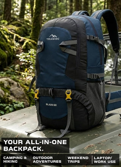 BLAZE 55 L Travel Backpack Daypack  for Camping Hiking Trekking -Navyblue