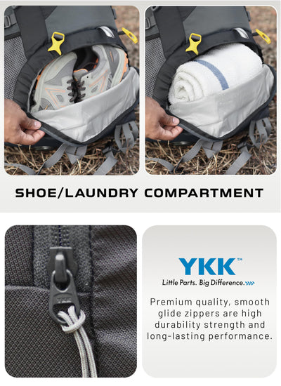 BLAZE 55 L Travel Backpack Daypack for Camping Hiking Trekking - Grey