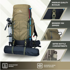 Armor Pro 60L Backpack for Men & Women with Water-Resistant Fabric -Olivegreen