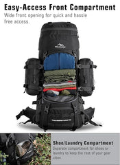 Thunderstorm 90L Rucksack for Men & Women with Shoe Compartment & Water-Resistant Fabric - black