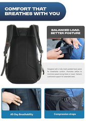 FALCON 40 l Travel Laptop Backpack for Men and Women with Rain Cover - Navy Blue