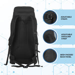 ALPINE 55L Travel Backpack Front & Top Loading Bag for Men & Women - Black