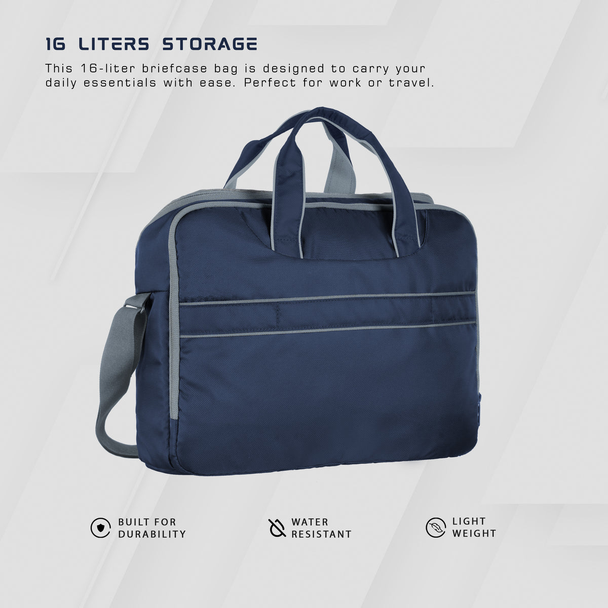 TMPB03 - Messenger Shoulder Bag with 16-inch Laptop Compartment |Durable Office and College Bag - Navy Blue