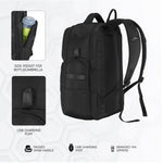 TPB03 - 30L office & Travel Bag with 16-Inch Laptop Compartment, Suitcase-Style Opening, USB Charging - Black