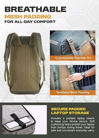 STEALTH 40L  Backpack for Men and Women,with Rain Cover & Shoe Compartment-Huntergreen
