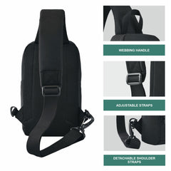 CARRIZ Versatile Sling Bag | Crossbody Travel & Hiking Daypack for Men & Women | Water Resistant | 2-Year Warranty (CRB01) - Black