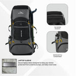 GRITMAX 55 L Front & Top Open Backpack for Hiking Trekking Bag for Men & Women with Rain Cover - Grey