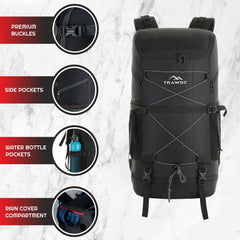 STEALTH 40L  Backpack for Men and Women,with Rain Cover & Shoe Compartment - Black