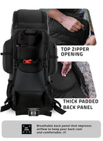 EXPEDITION 80L Rucksack with shoe compartment & Rain Cover - Black