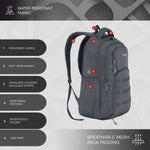 TPB05 - 35L Office & Travel Bag with 16-Inch Padded Laptop Compartment, USB Charging Port - Grey