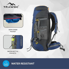 Flyspeck 65 L Travel Backpack with Lightweight Build & with Multi-Pocket Design – NavyBlue