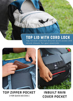Valor Max 75 L Backpack with Ergonomic Shoulder Straps & Shoe Compartment-English Blue