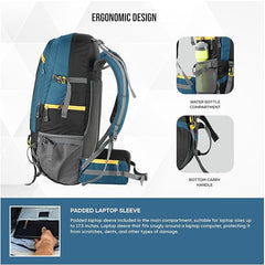 INVICTUS 60L Travel Backpack Hiking  Bag for Men & Women with Rain Cover-English Blue(clearance sale)