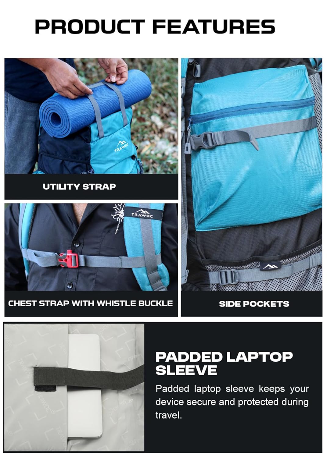 Peakpro 75 L Backpack featuring with Laptop Compartment & with Shoe Compartment – Shamrock