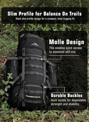 Thunderstorm 90L Rucksack for Men & Women with Shoe Compartment & Water-Resistant Fabric - black