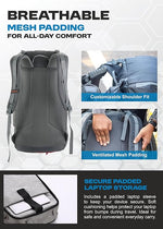 STEALTH 40L Backpack for Men and Women,with Rain Cover & Shoe Compartment - Grey