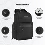 TPB03 - 30L office & Travel Bag with 16-Inch Laptop Compartment, Suitcase-Style Opening, USB Charging - Black