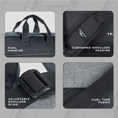 TMPB03 - Messenger Shoulder Bag with 16-inch Laptop Compartment |Durable Office and College Bag- Black