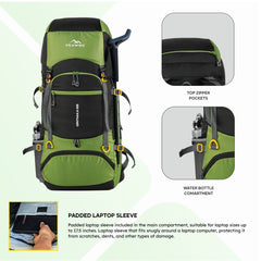 GRITMAX 55 L  Front & Top Open Backpack for Hiking Trekking  Bag for Men & Women with Rain Cover-Green