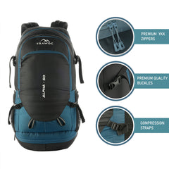ALPHA 50 L Water Resistant Daypack Bag for Cycling, trekking - Skyblue (Refurbished)