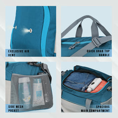 TMPB01 -  40L Duffle Bag, Travel Weekender Bag for men & women with Shoe Compartment, Water-Resistant -Englishblue