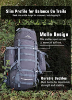 Thunderstorm 90L Rucksack for Men & Women with Shoe Compartment & Water-Resistant Fabric - Grey