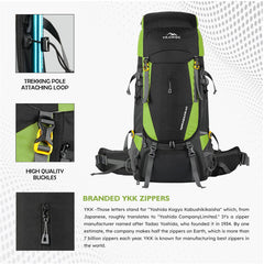 Terrabound 60 L Rucksack featuring  Shoe Compartment & Durable Zippers – Green