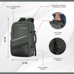 TPB02 - 25L Laptop Backpack with USB Charging Port for Men & Women-Uniform green