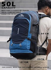 ALPHA 50 L  Water Resistant Daypack Bag for Cycling, trekking - Skyblue