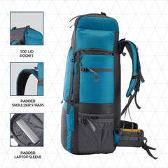 Stonex 60 L Backpack with Ergonomic Shoulder Straps & Lightweight Build, for men & women - skyblue