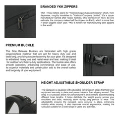 STEALTH 40L  Backpack for Men and Women,with Rain Cover & Shoe Compartment - Black