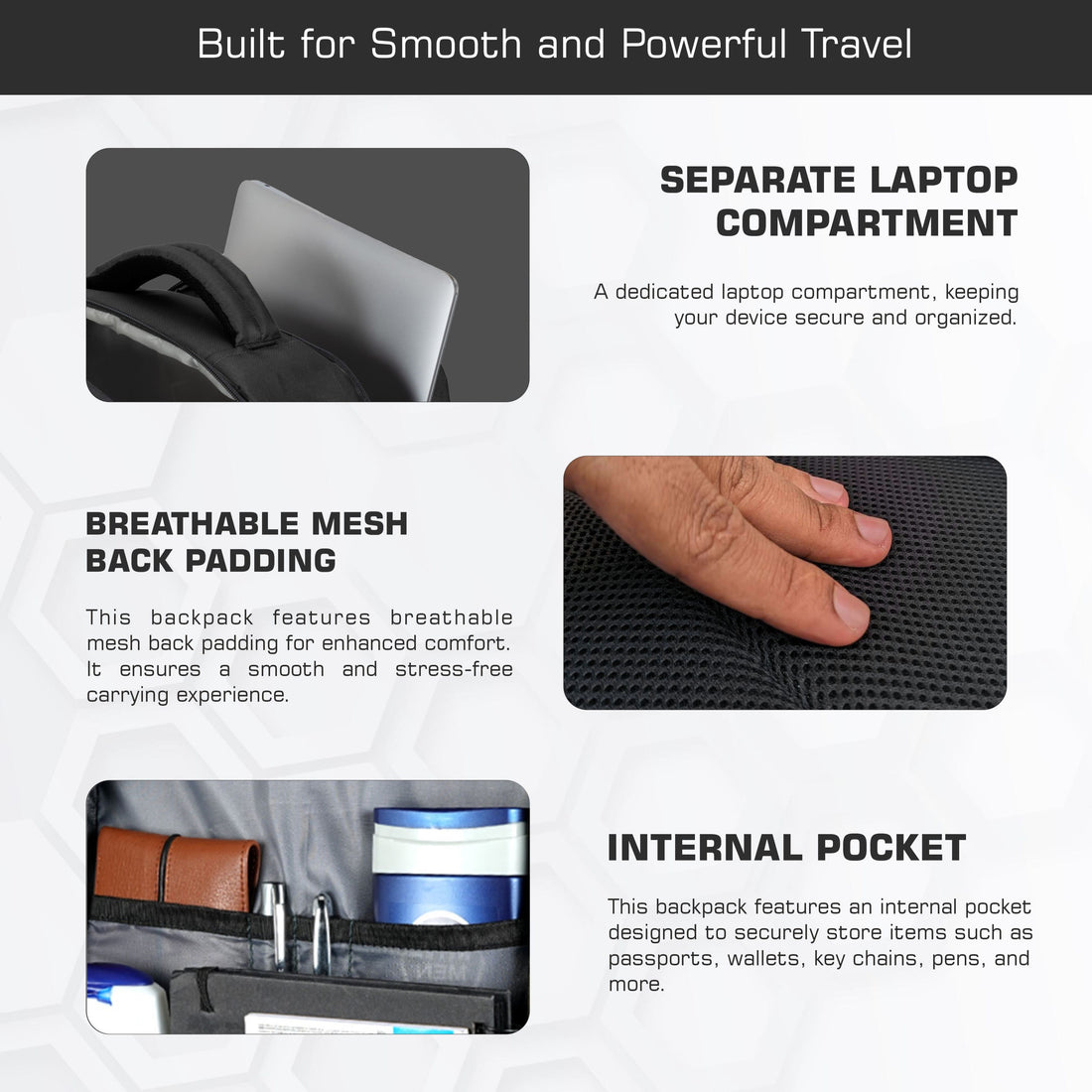 TPB03 - 30L office & Travel Bag with 16-Inch Laptop Compartment, Suitcase-Style Opening, USB Charging - Black