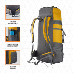 Stonex 60 L Backpack with Ergonomic Shoulder Straps & Lightweight Build, for men & women - Yellow(clearance sale)