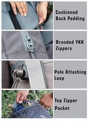 Thunderstorm 90L Rucksack for Men & Women with Shoe Compartment & Water-Resistant Fabric - Grey