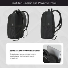 TPB05 - 35L  Office & Travel Bag with 16-Inch Padded Laptop Compartment, USB Charging Port - Black